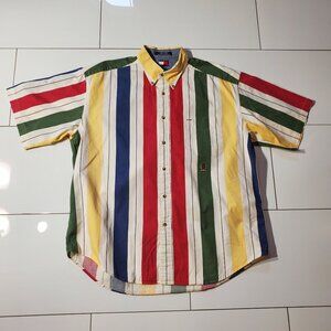 TOMMY HILFIGER STRIPED COTTON SHIRT SHORT SLEEVE SIZE XL